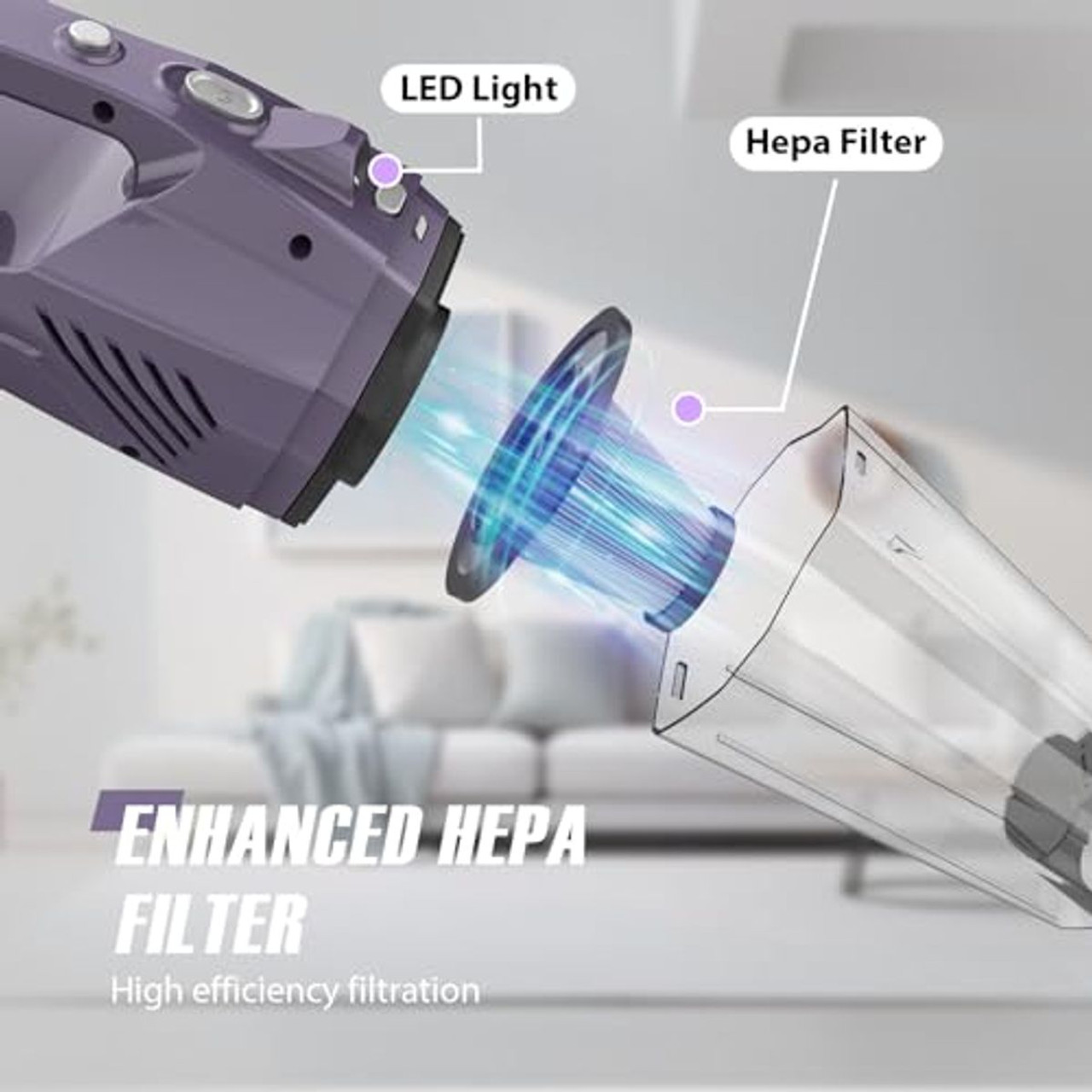 Rechargeable Handheld Wireless Vacuum with HEPA Filter product image