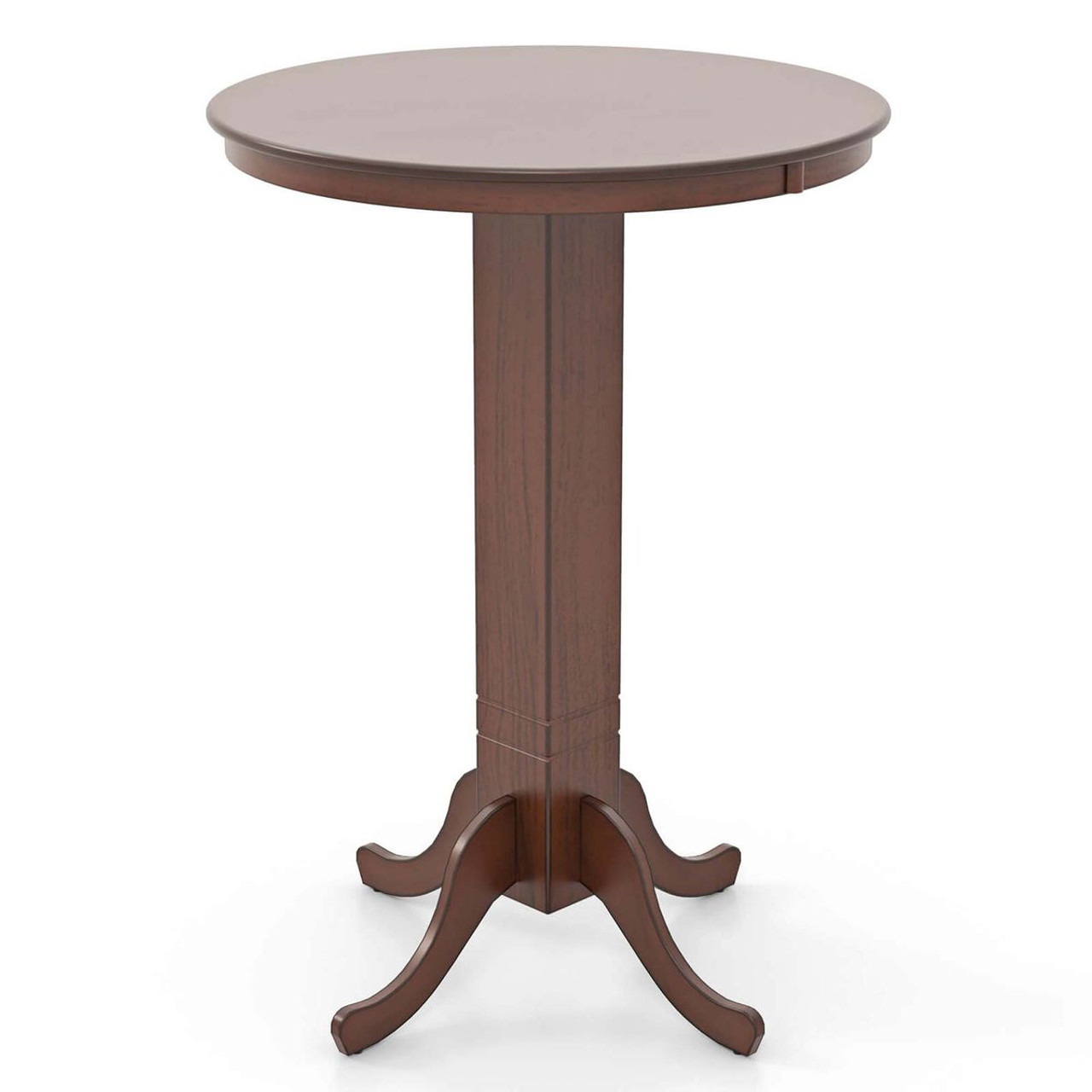 30-inch Wood Pub Round Dining Table with Pedestal Base product image