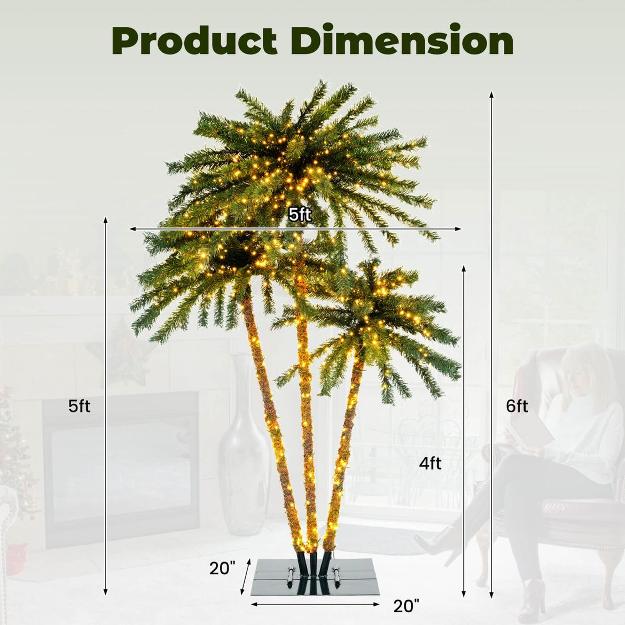 6ft Tropical Design Lighted Palm Tree  product image 6ft Tropical Design Lighted Palm Tree  product image