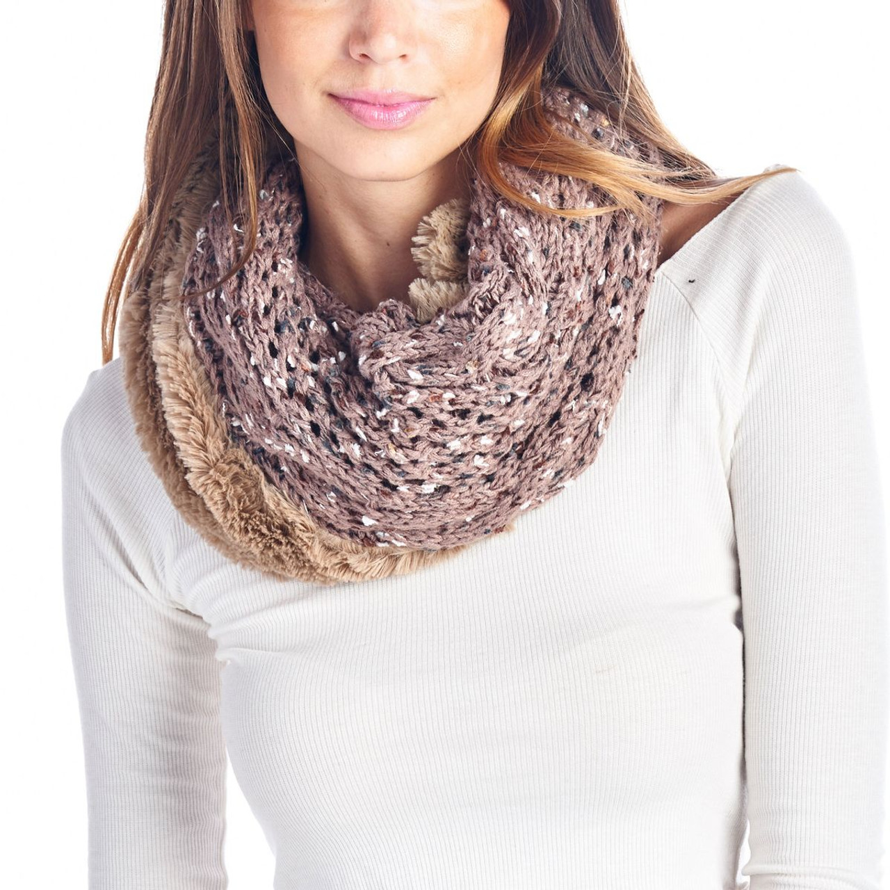 Plush Knit Reversible Infinity Scarf product image