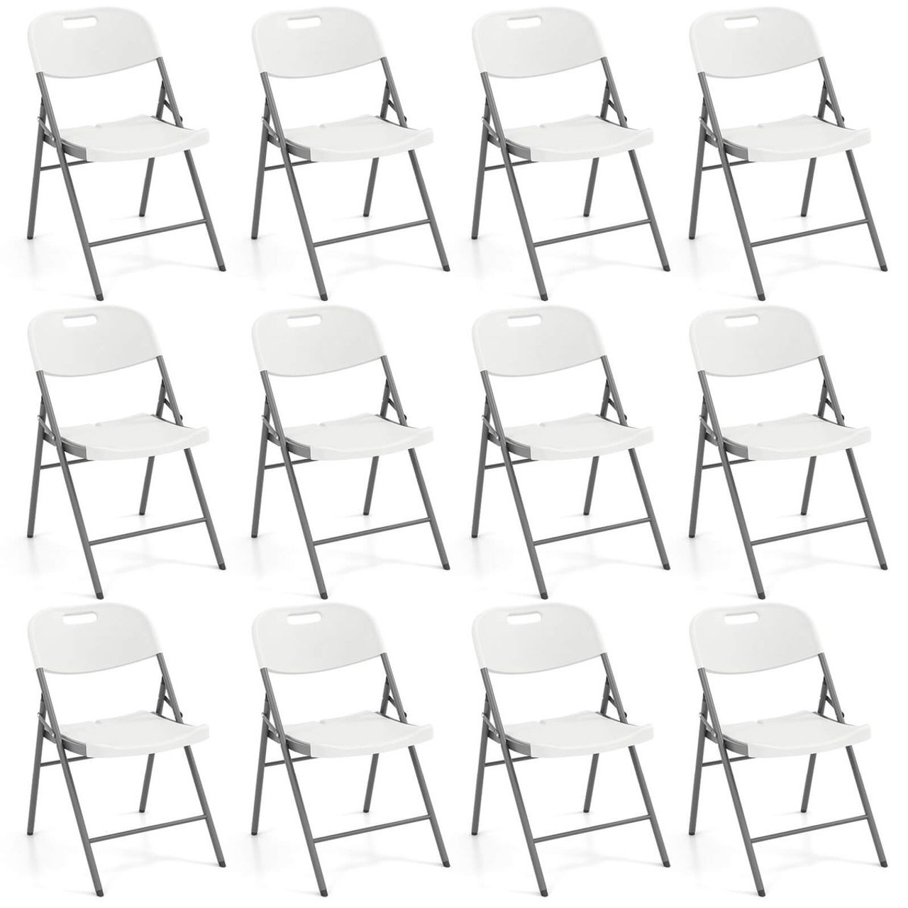 Folding Stackable Chair with Metal Frame & Carrying Handle (4 to 12-Pack) product image