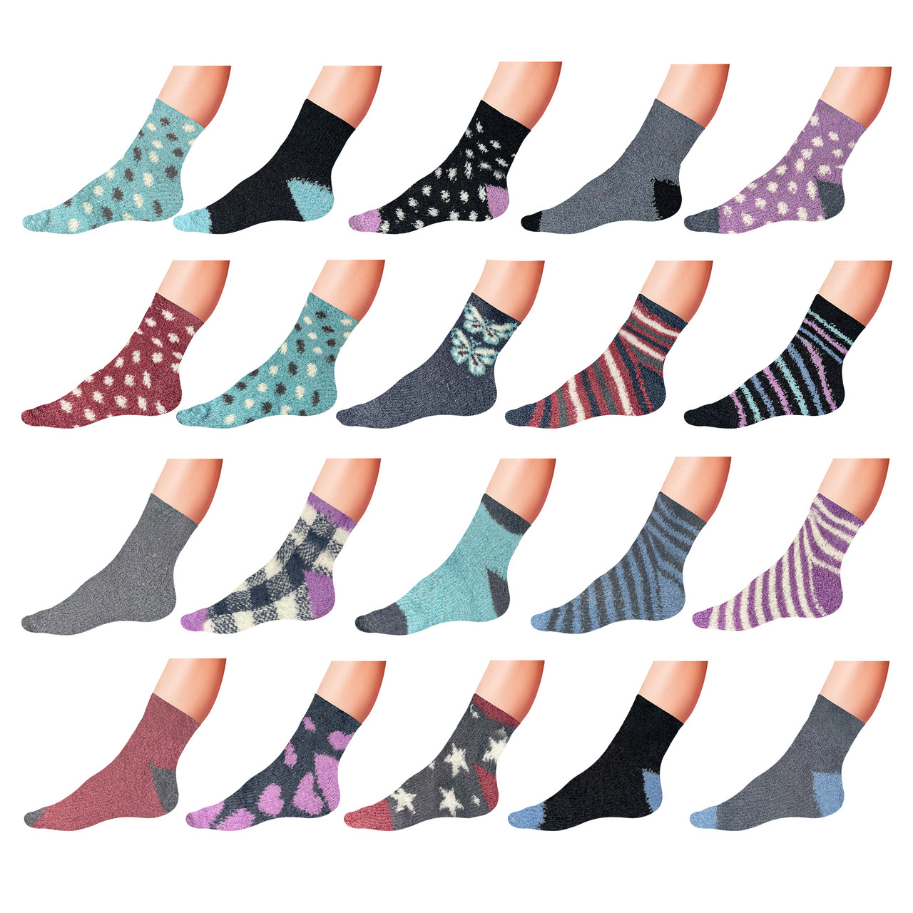 Women's Ultra-Plush Cozy Crew Socks (5- to 20-Pairs) product image