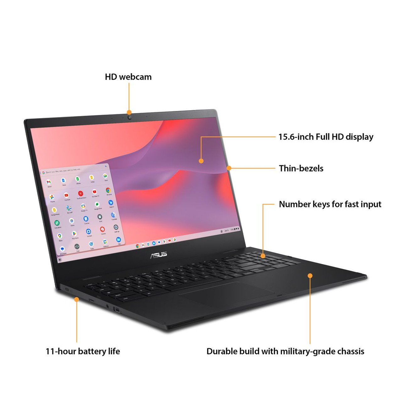 ASUS CX1 Chromebook,1.10GHz Intel CPU,  8GB RAM, 64GB eMMC (2022 Release) product image