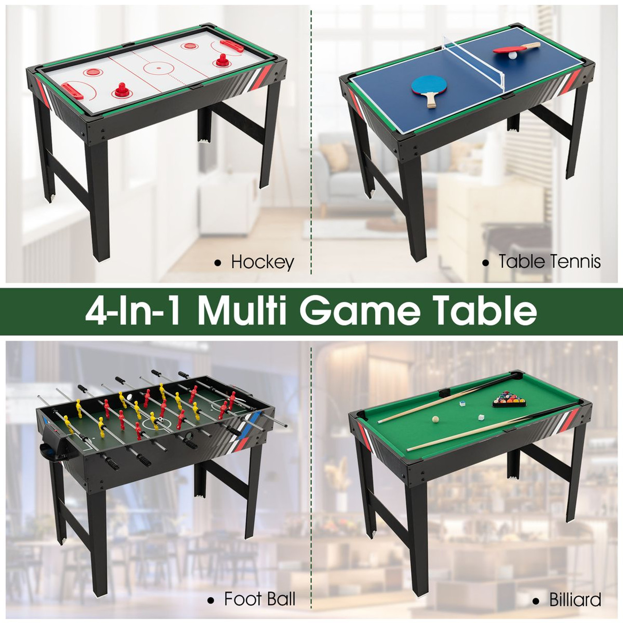 49" 4-in-1 Foosball and Pool Combo Game Table product image