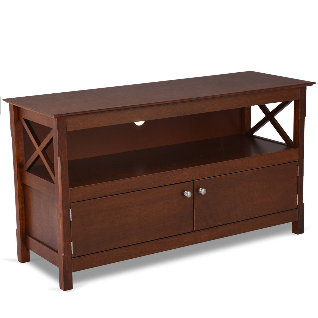 44" TV Stand Console with Wooden Storage Shelf product image