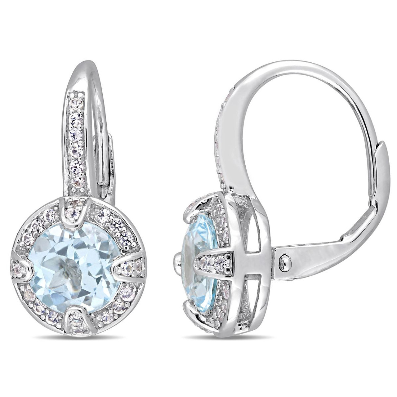  Blue Topaz and White Sapphire Earrings product image