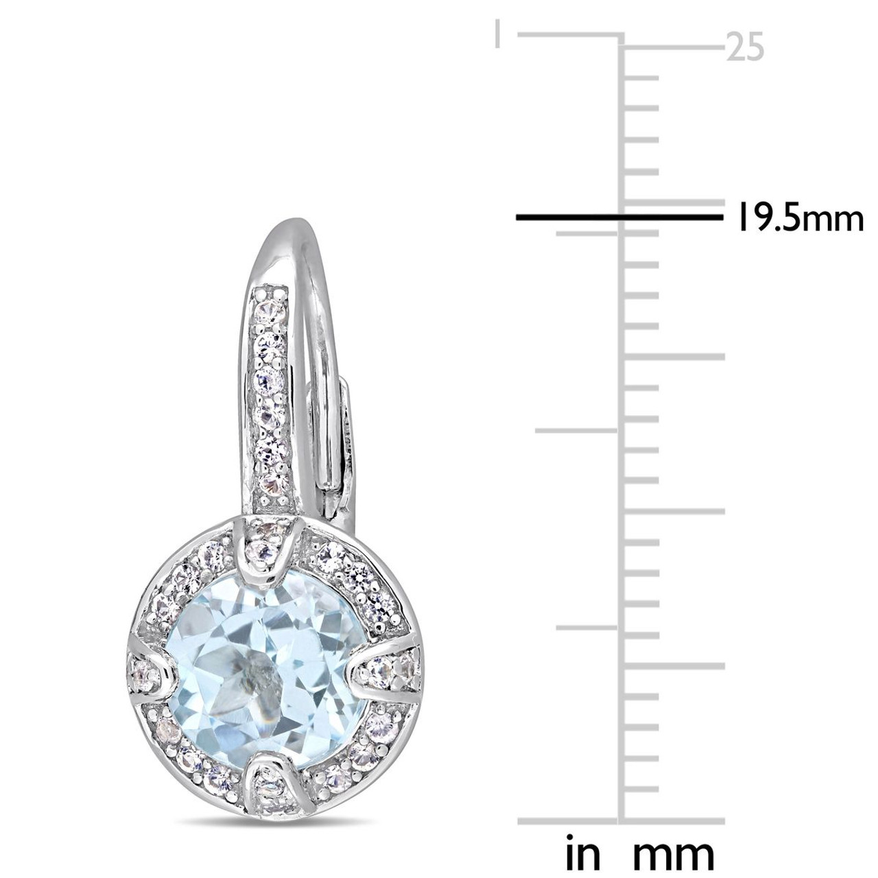  Blue Topaz and White Sapphire Earrings product image