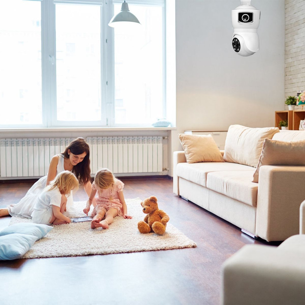 360-Degree 1080p Dual Lens E27 Wi-Fi Security Camera with Night Vision product image