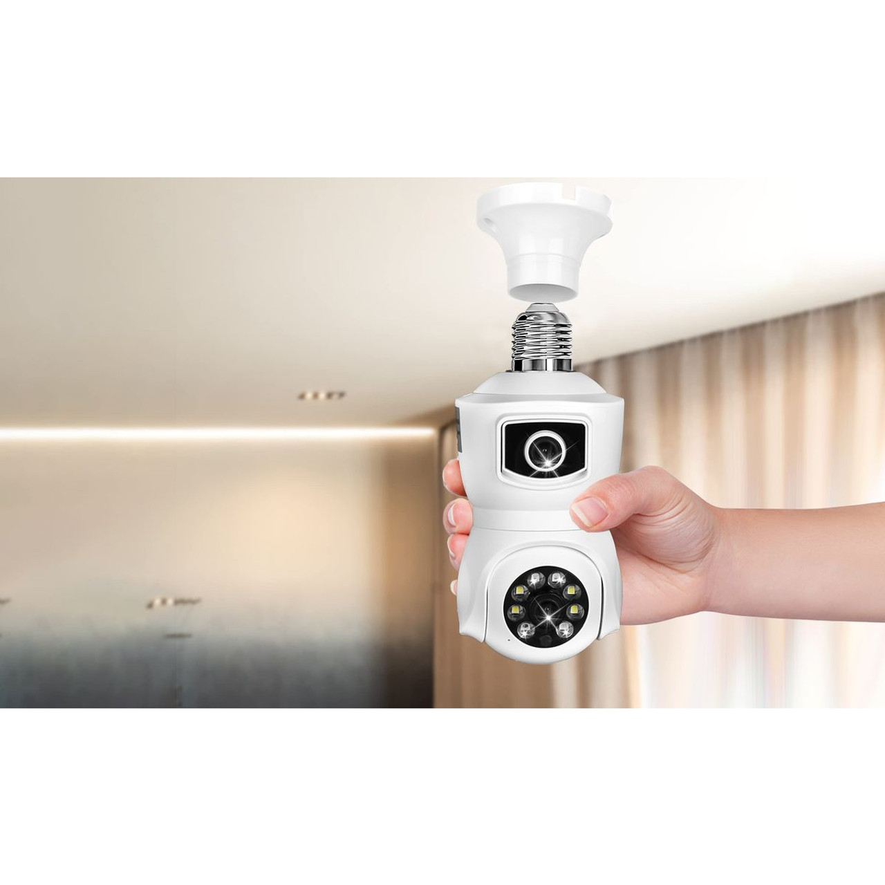 360-Degree 1080p Dual Lens E27 Wi-Fi Security Camera with Night Vision product image