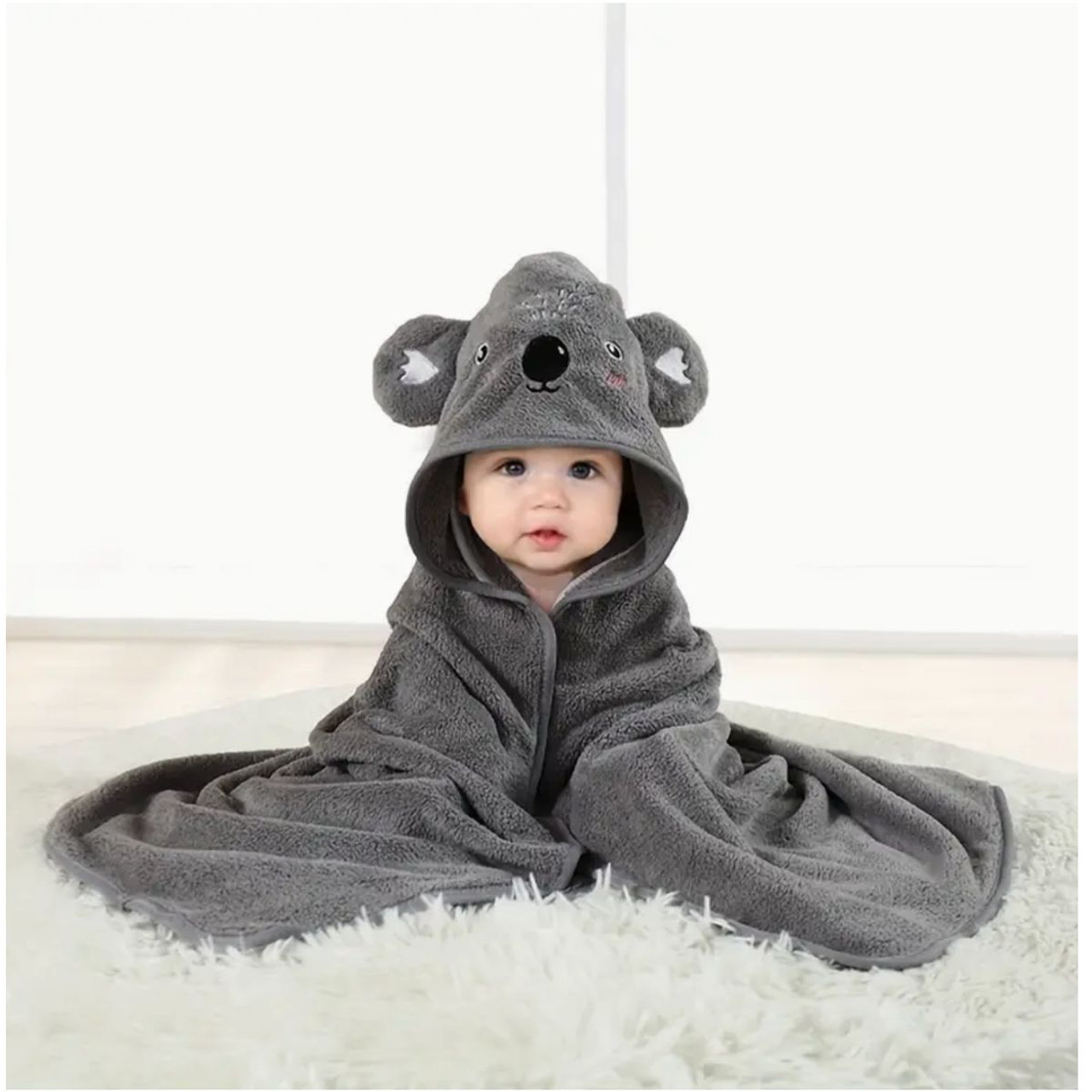 Absorbent Animal-Hooded Baby Bath Towel product image