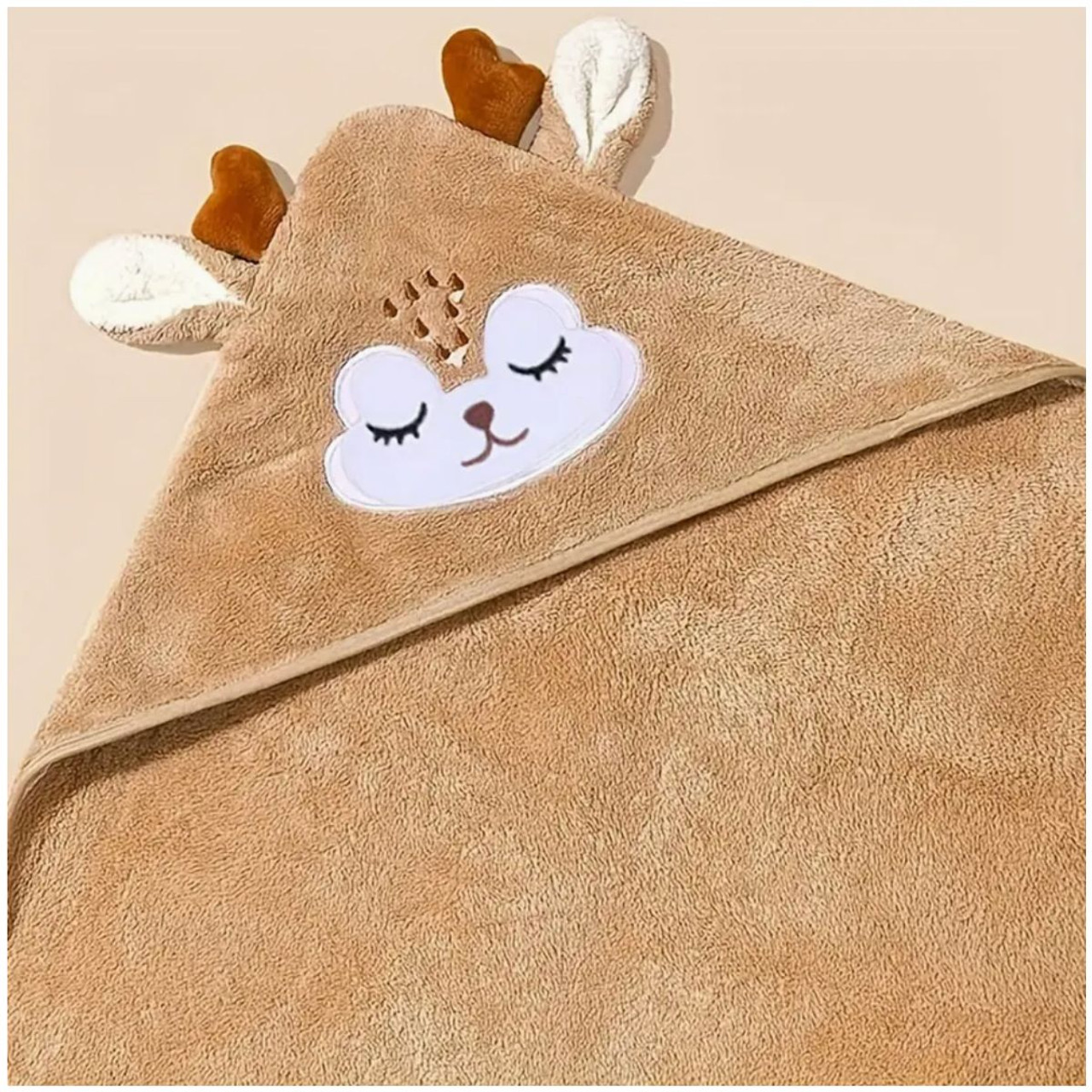 Absorbent Animal-Hooded Baby Bath Towel product image