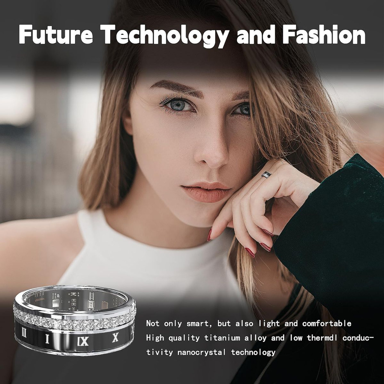 Smart Ring Fitness Tracker Rate Monitor Sleep Recorder Activity Reminder with Charging Case,IP68 Waterproof(9#) product image Smart Ring Fitness Tracker Rate Monitor Sleep Recorder Activity Reminder with Charging Case,IP68 Waterproof(9#) product image