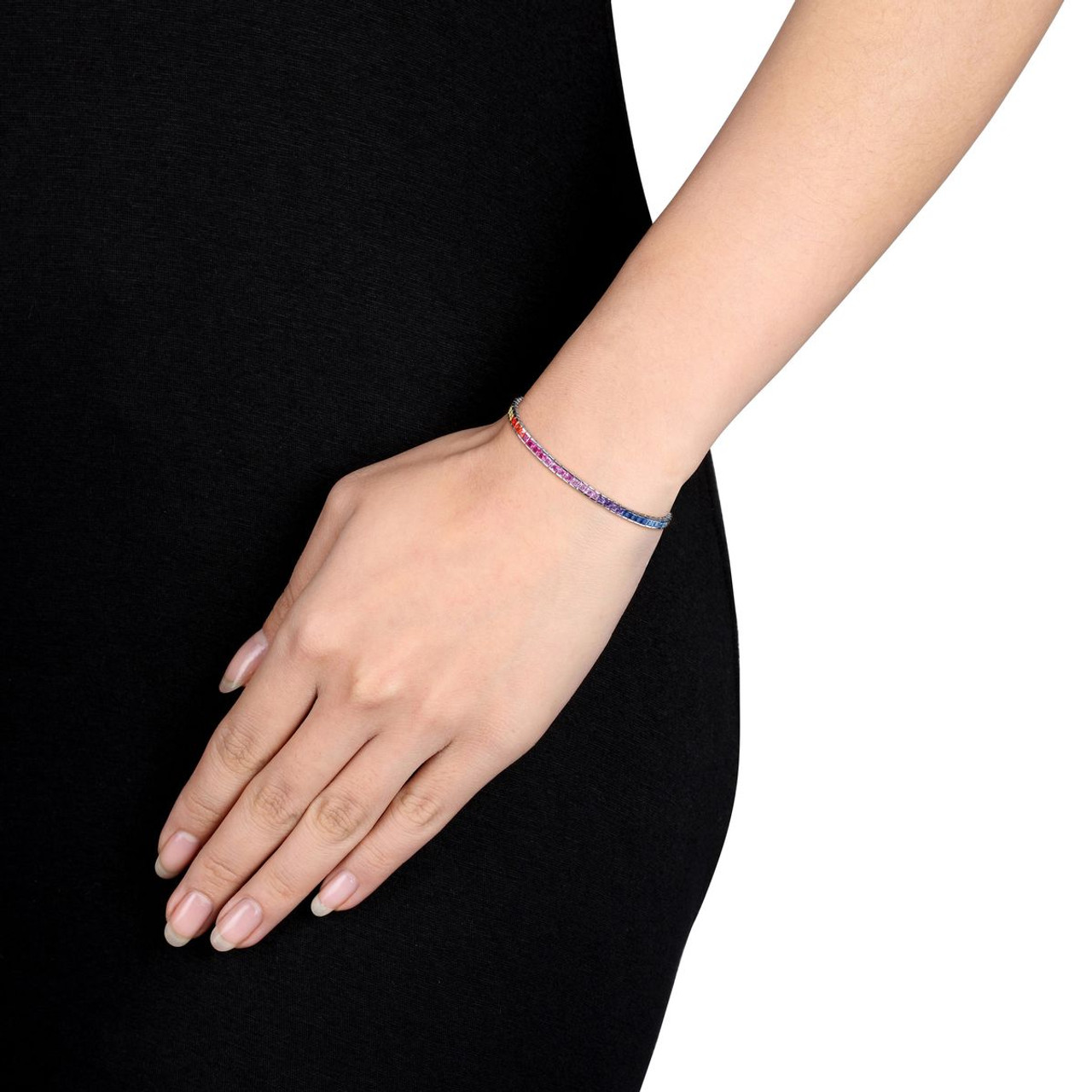 Multi-Color Cubic Zirconia Silver Bracelet product image