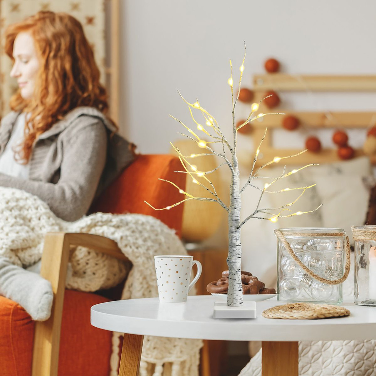 Pre-Lit White Twig Birch Christmas Tree Decor product image