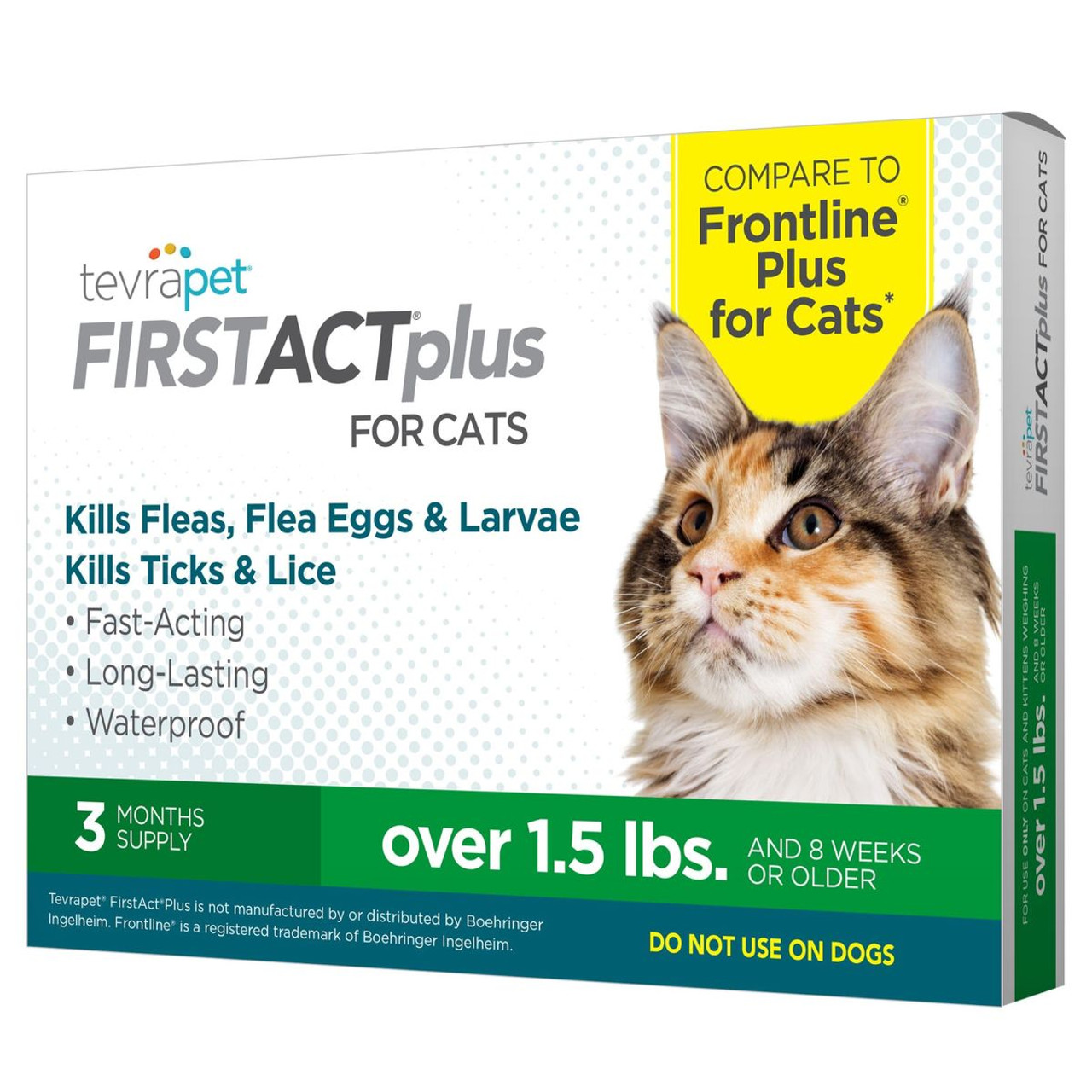 TevraPet FirstAct Plus for Cats - Flea & Tick Treatment (3-Month Supply)  product image