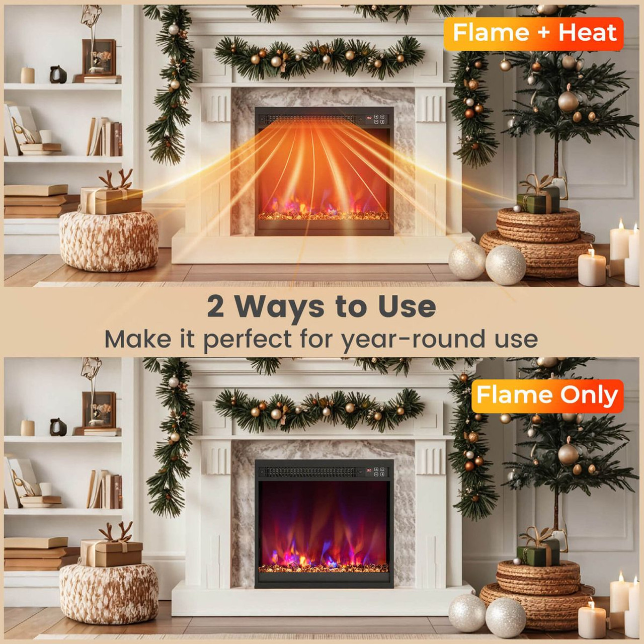 18" Electric Recessed 1500W Fireplace Heater Insert product image