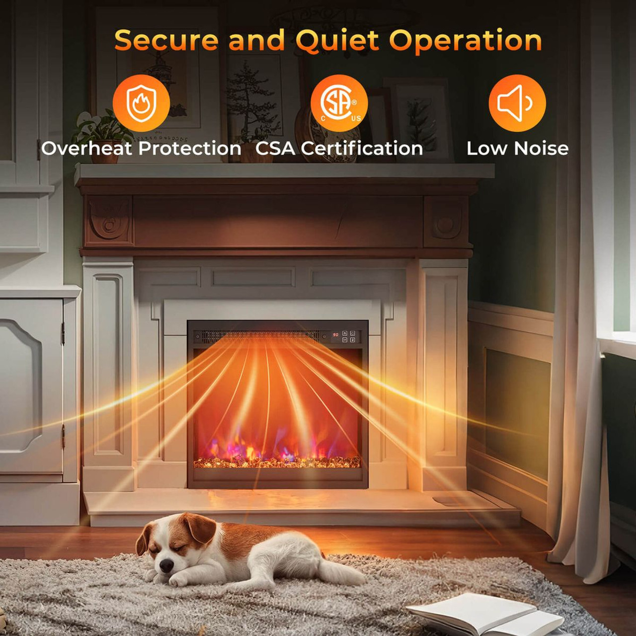 18" Electric Recessed 1500W Fireplace Heater Insert product image