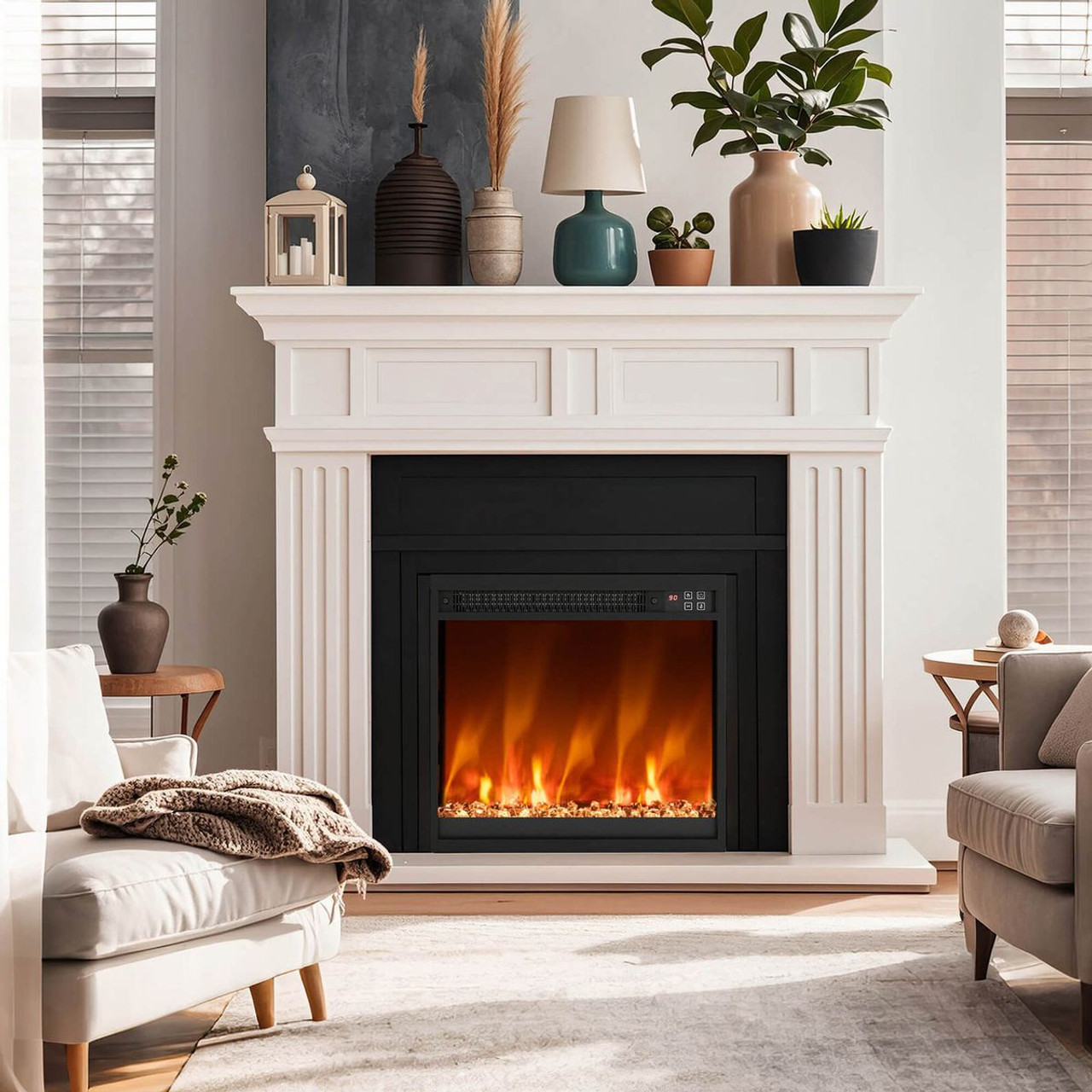 18" Electric Recessed 1500W Fireplace Heater Insert product image