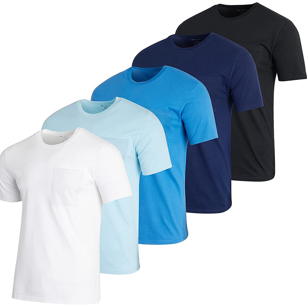 Men's Cotton Crew Neck Pocket T-Shirts (5-Pack) product image