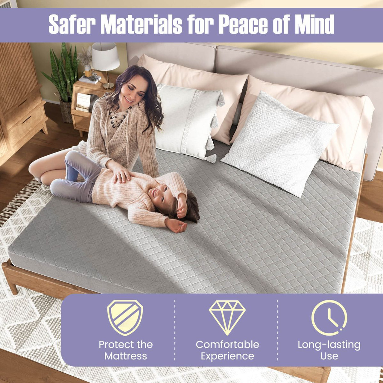 Mattress Protector Topper with Soft Velvet (Twin, Queen, King) product image