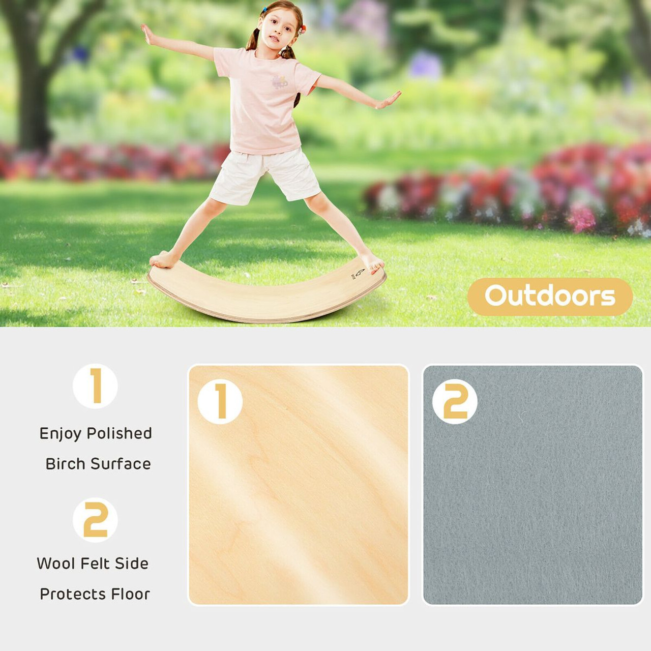 Kids' Wooden Wobble Balance Board product image