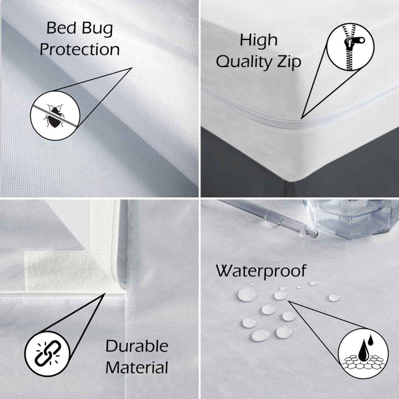 Hypoallergenic Zippered Liquid-Proof Mattress and Pillowcase Protectors product image