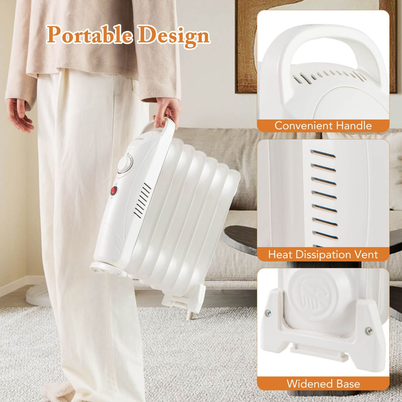 700W Portable Oil Heater with Adjustable Thermostat  product image