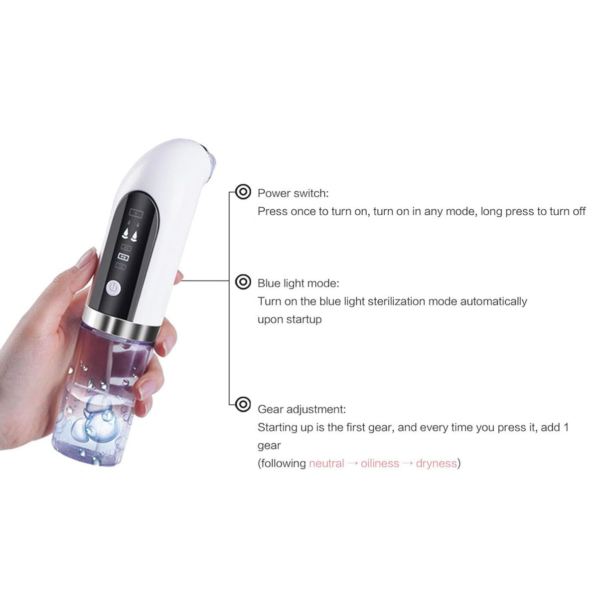 Rechargeable Blackhead Remover with 6 Suction Heads product image