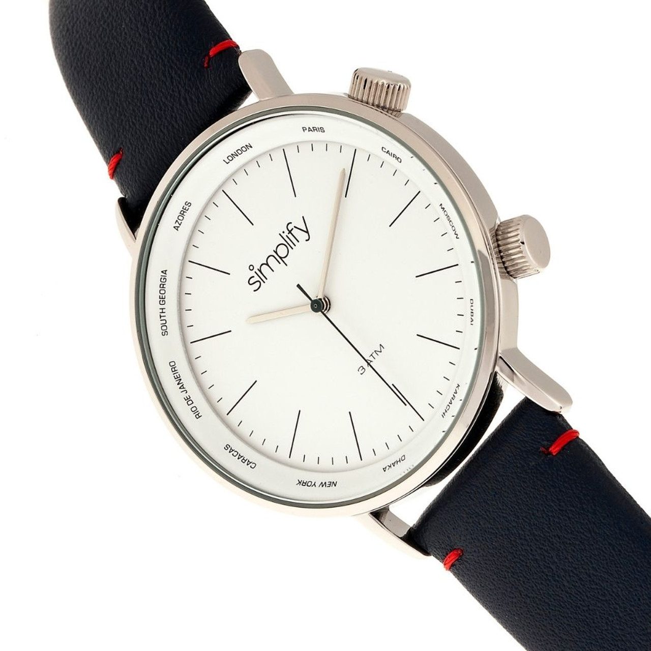 Simplify® The 3300 Leather-Band Watch product image