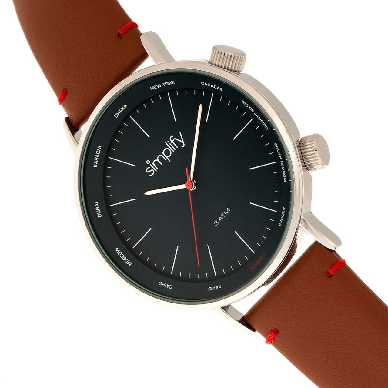 Simplify® The 3300 Leather-Band Watch product image