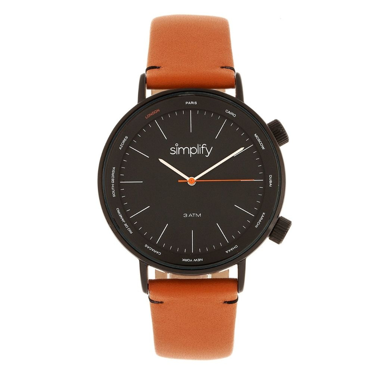 Simplify® The 3300 Leather-Band Watch product image