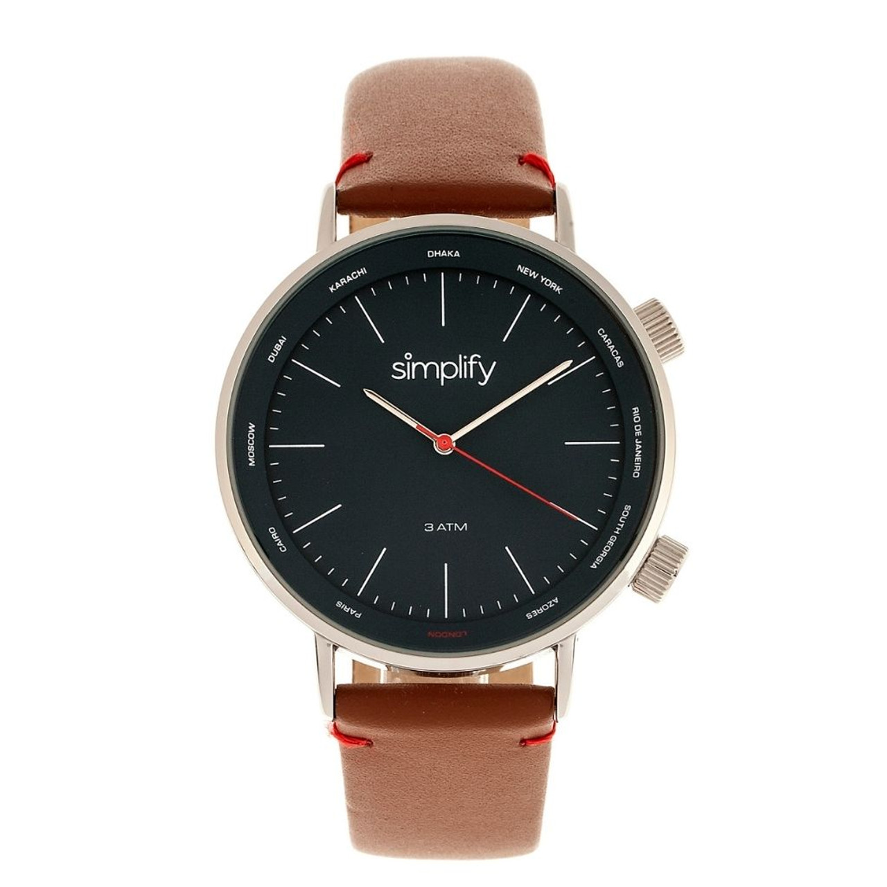 Simplify® The 3300 Leather-Band Watch product image