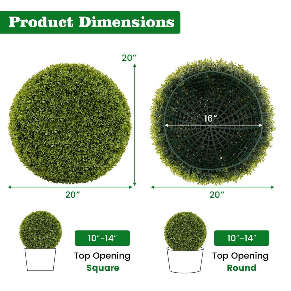 Decorative 20" Faux Boxwood Balls  product image