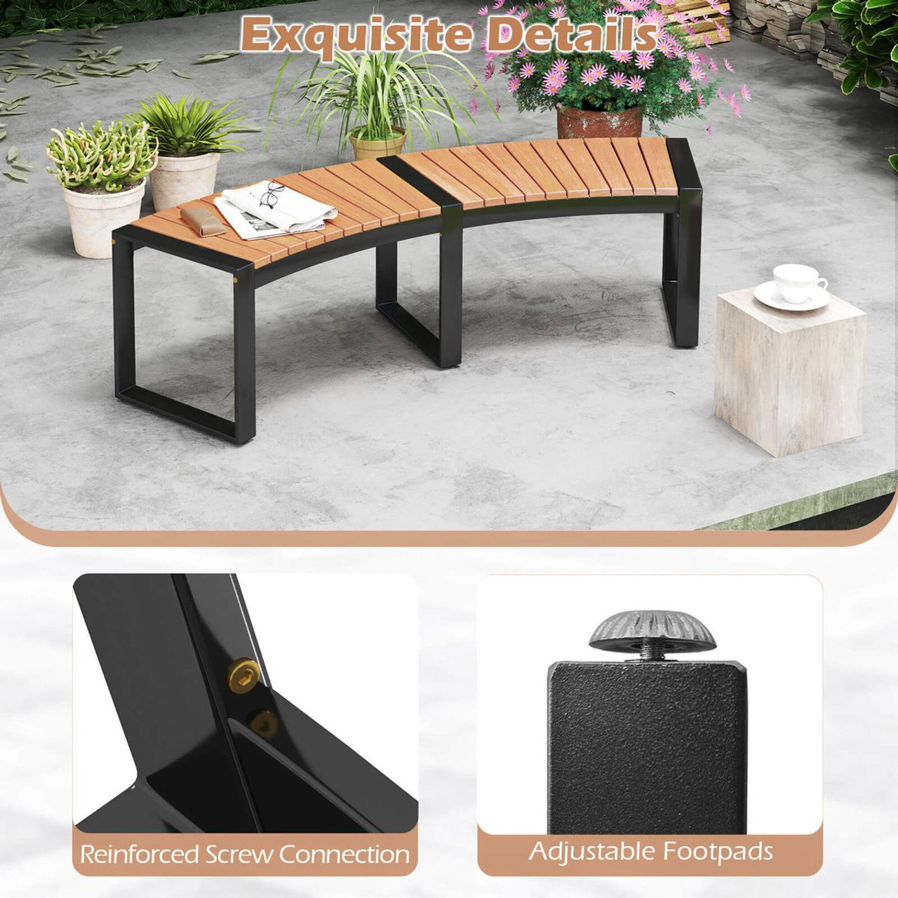 Curved 2-Person Patio Bench  product image