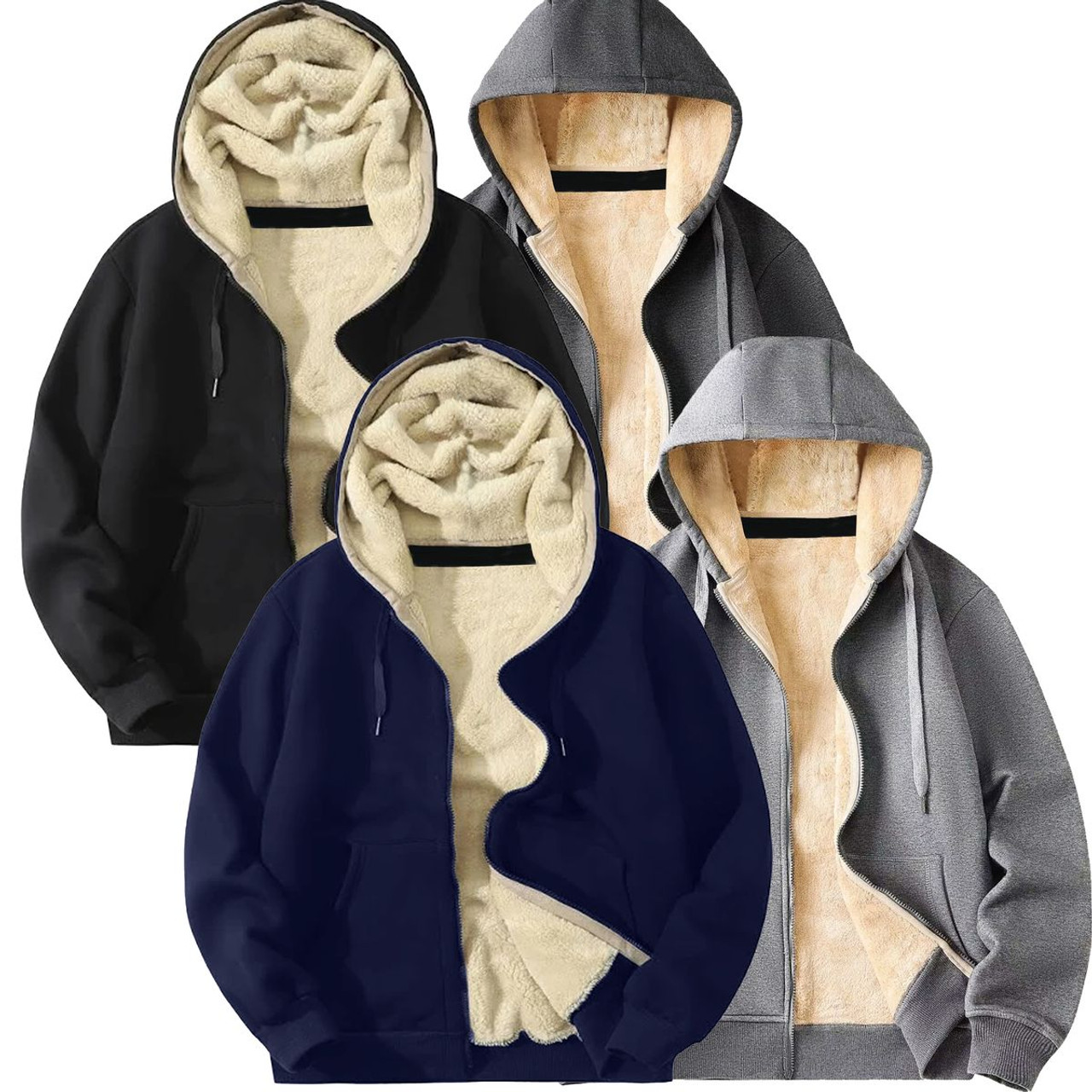 Men's Heavyweight Sherpa-Lined Hoodie (1 or 3-Pack) product image