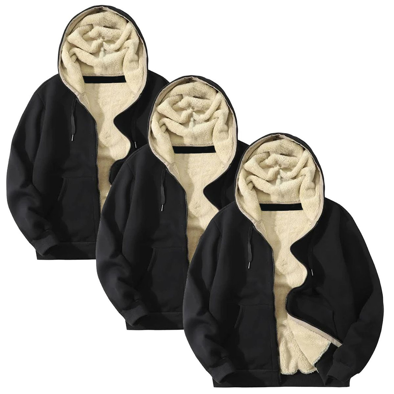 Men's Heavyweight Sherpa-Lined Hoodie (1 or 3-Pack) product image