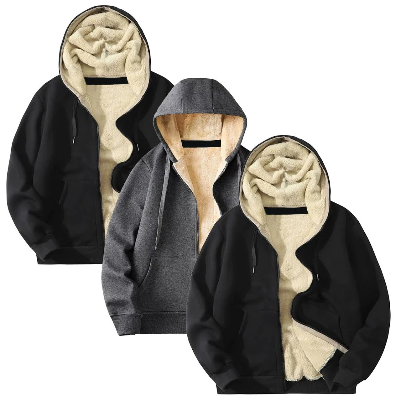 Men's Heavyweight Sherpa-Lined Hoodie (1 or 3-Pack) product image