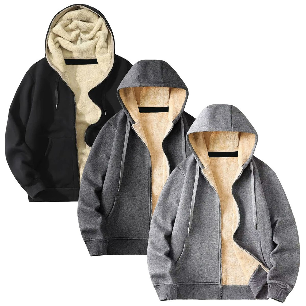 Men's Heavyweight Sherpa-Lined Hoodie (1 or 3-Pack) product image