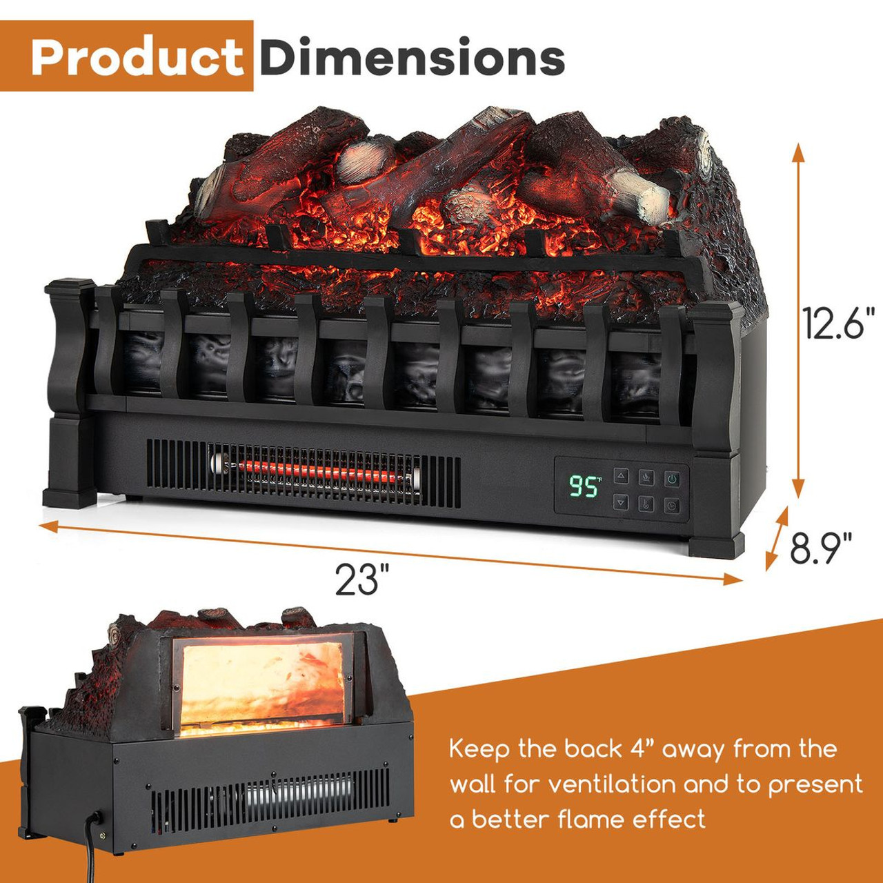 23" Electric Fireplace Heater product image
