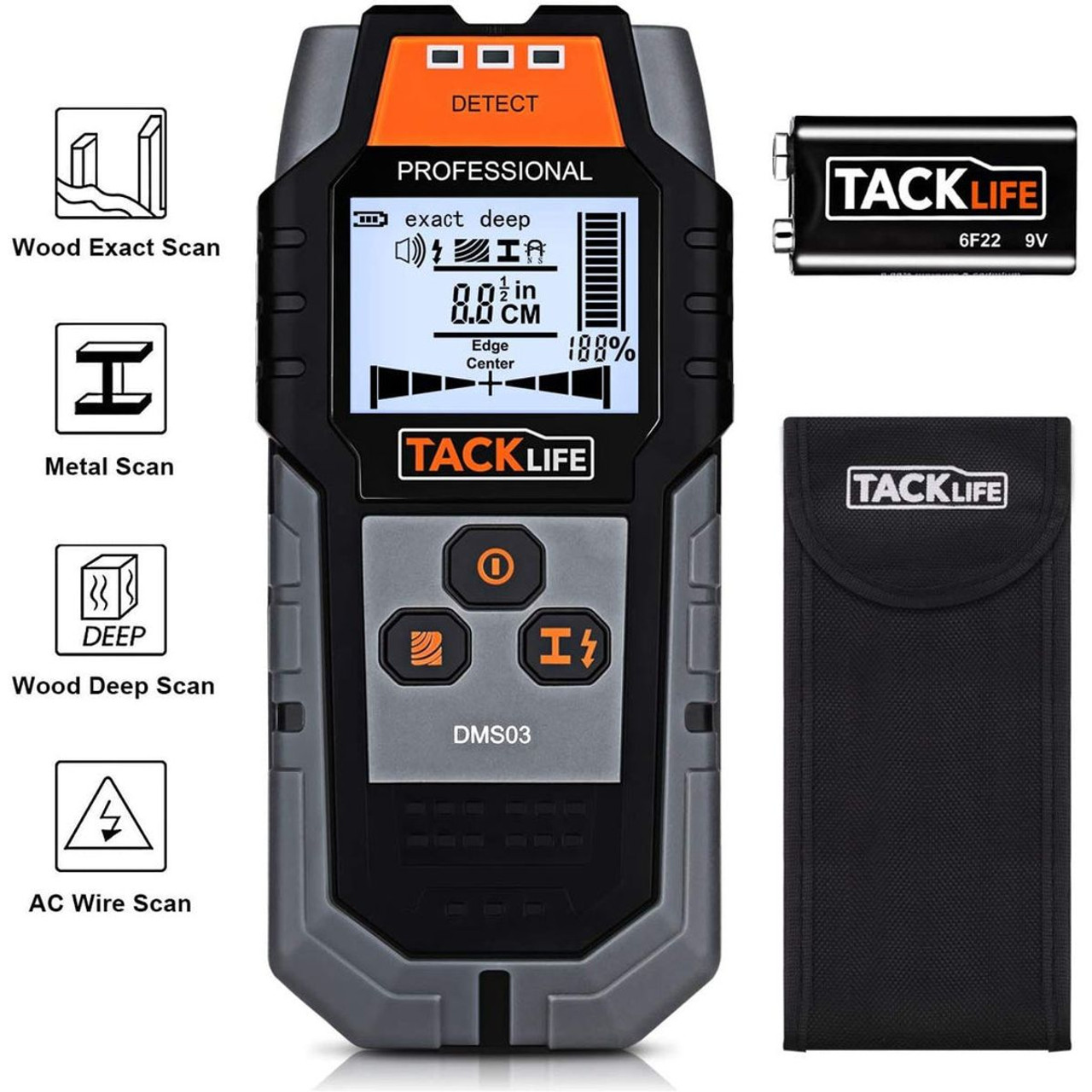 TACKLIFE 4-in-1 Center Finding Electronic Scanning Stud Finder product image