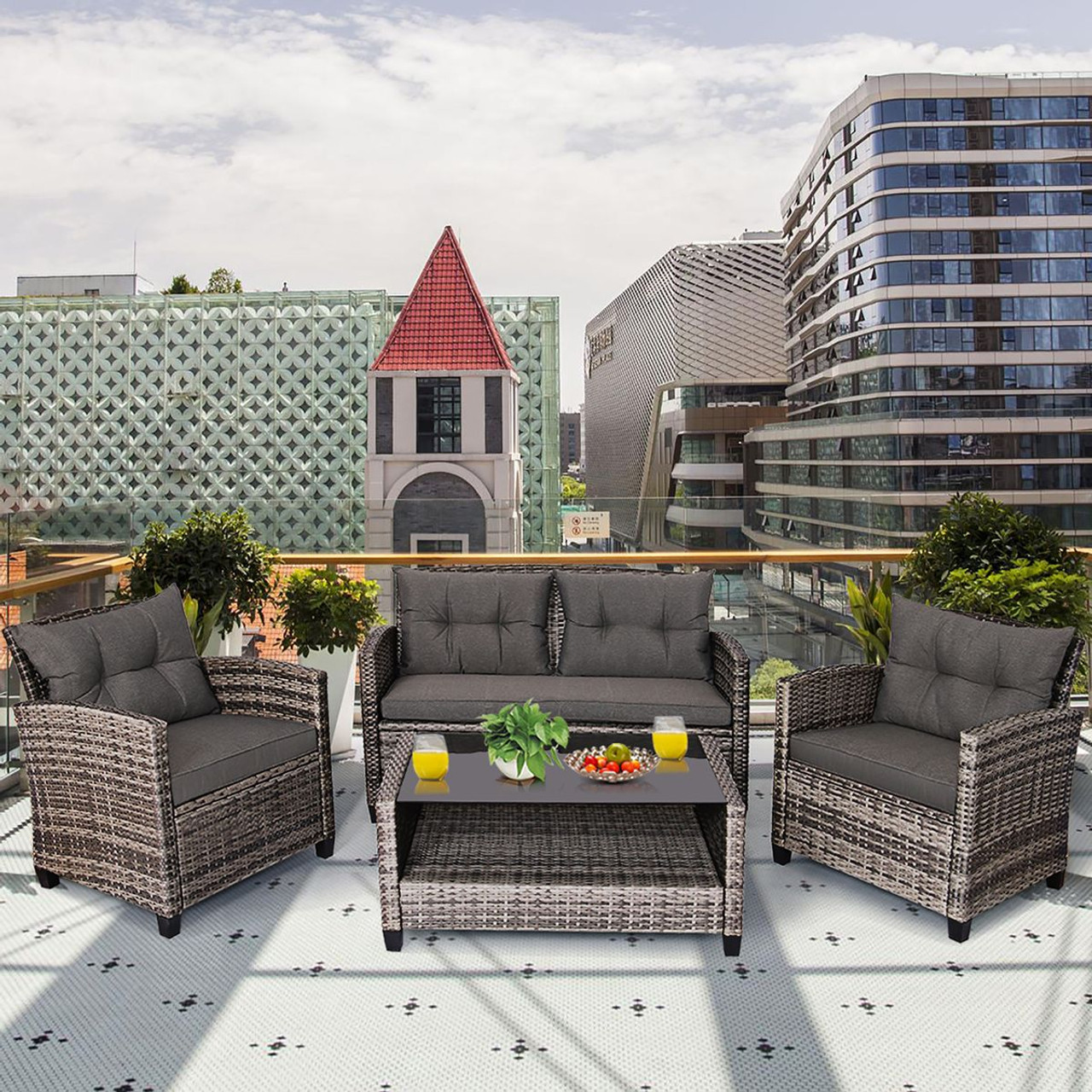 Rattan Patio Furniture Set (4-Piece Set) product image