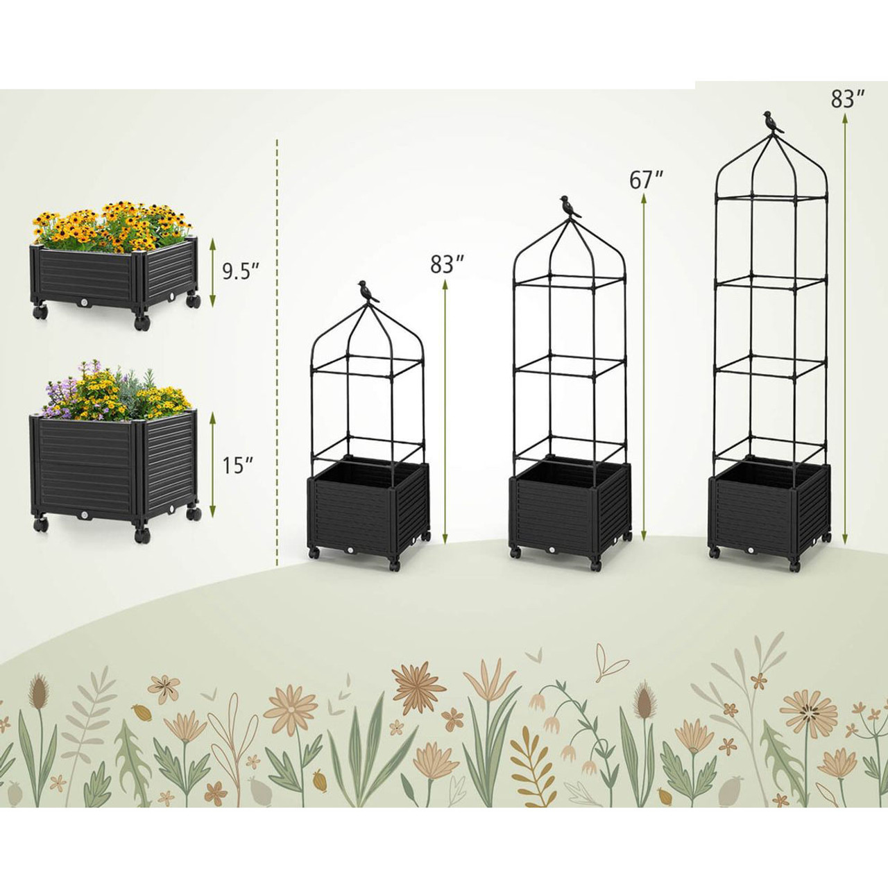 Indoor/Outdoor Raised Garden Bed with Trellis (1 or 2-Pack) product image Indoor/Outdoor Raised Garden Bed with Trellis (1 or 2-Pack) product image