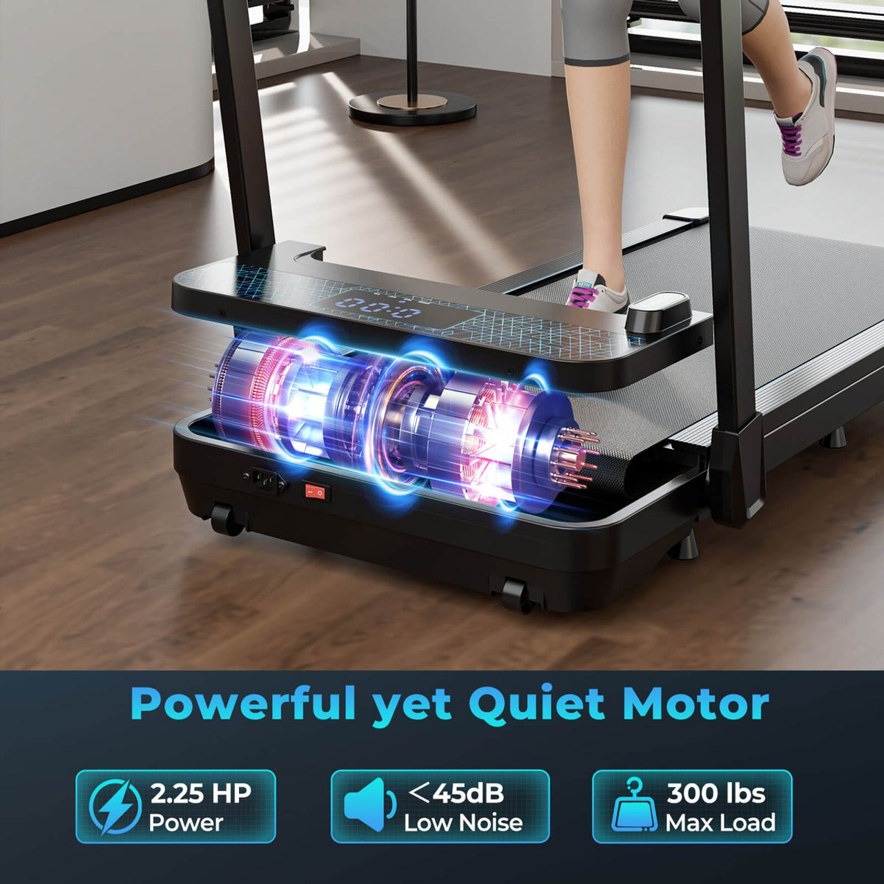 Superfit 2-in-1 Folding Treadmill Walking Pad with Remote and App Control product image