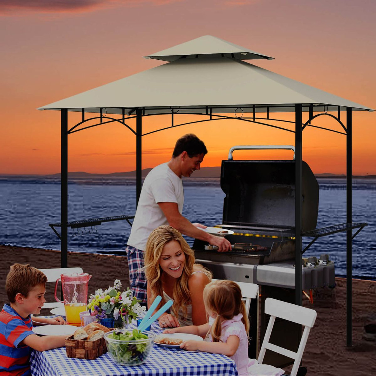 Outdoor Double-Tiered 8 x 5-Foot Grill Gazebo Canopy  product image Outdoor Double-Tiered 8 x 5-Foot Grill Gazebo Canopy  product image