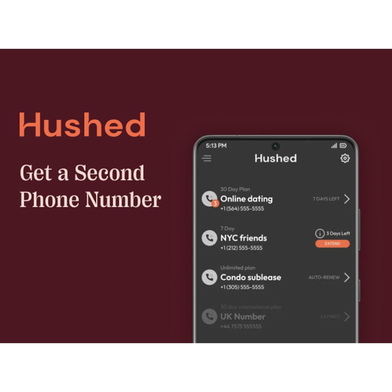 Hushed Private Phone Line Lifetime Subscription  product image
