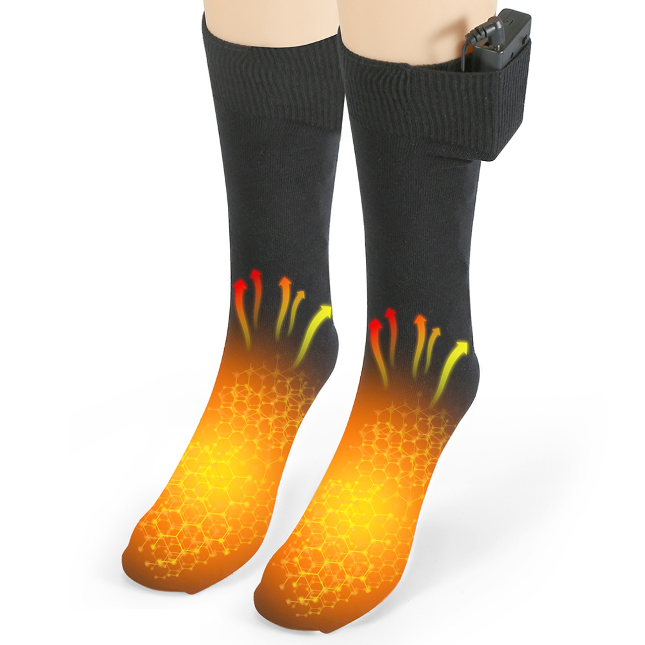 iMountek Unisex Electric Heated Socks Battery Powered Winter Warm Socks,  Black 