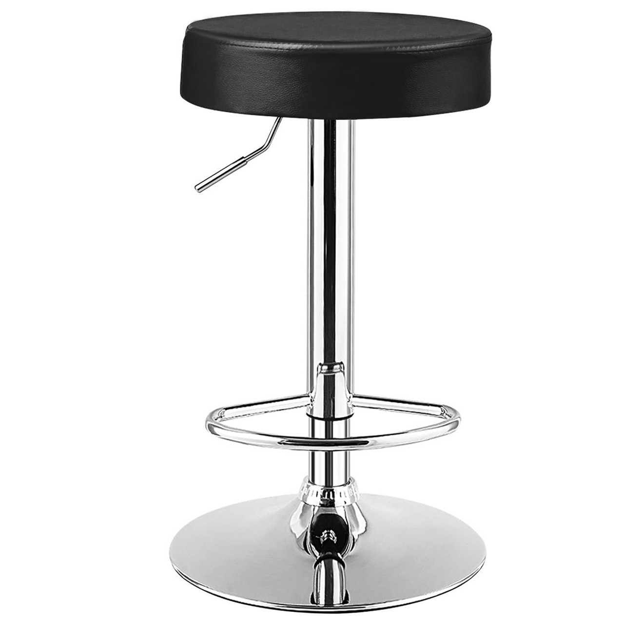 Adjustable Round Leather Bar Stool product image