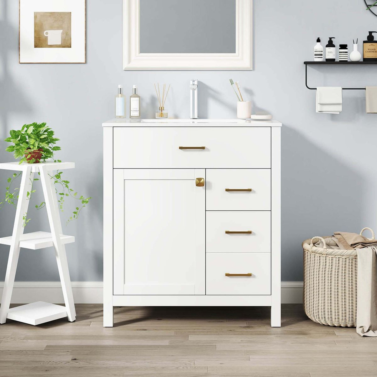 Single Bathroom Vanity with 2 Drawers and 1 Door product image