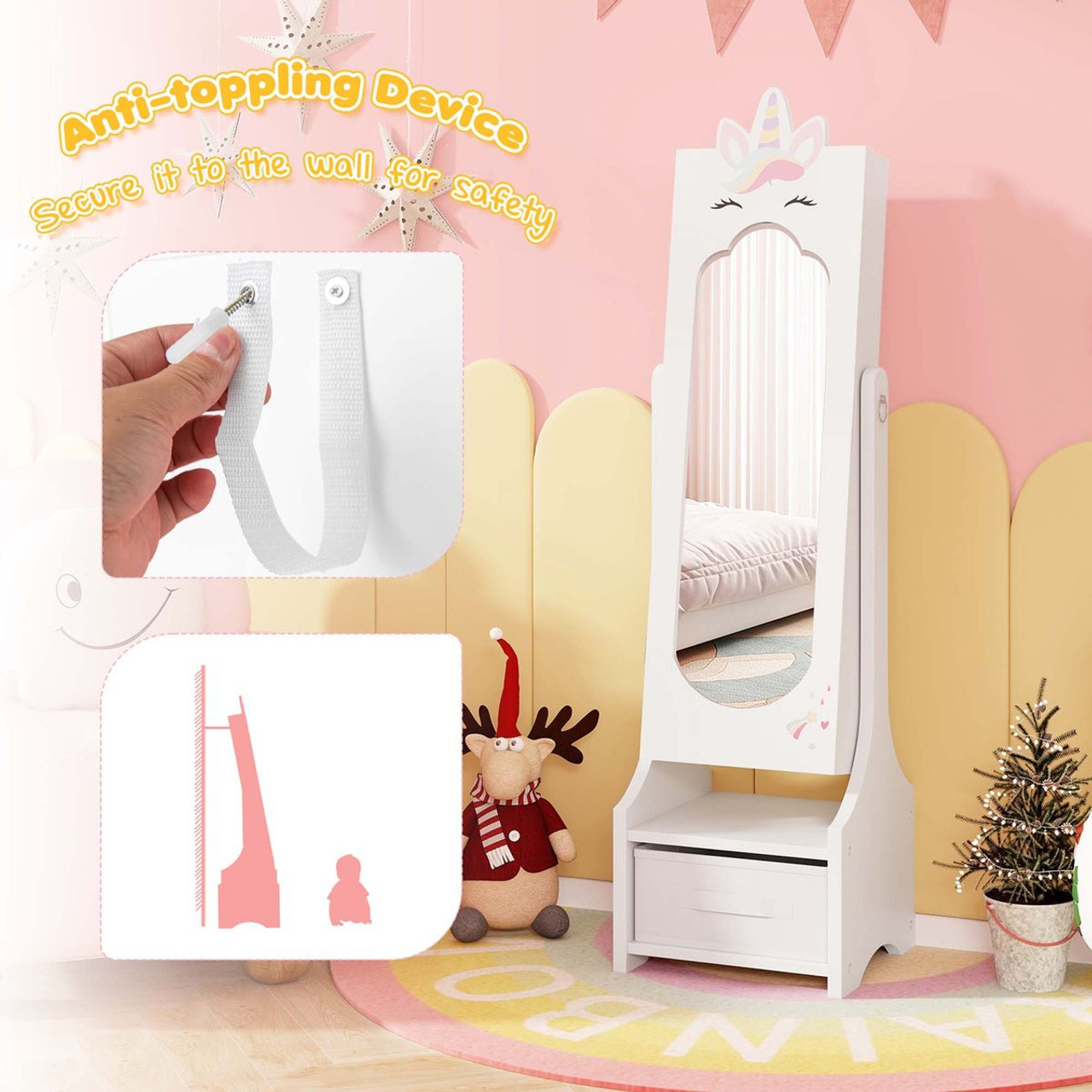 Kids Princess Makeup Vanity Set with Jewelry Cabinet product image