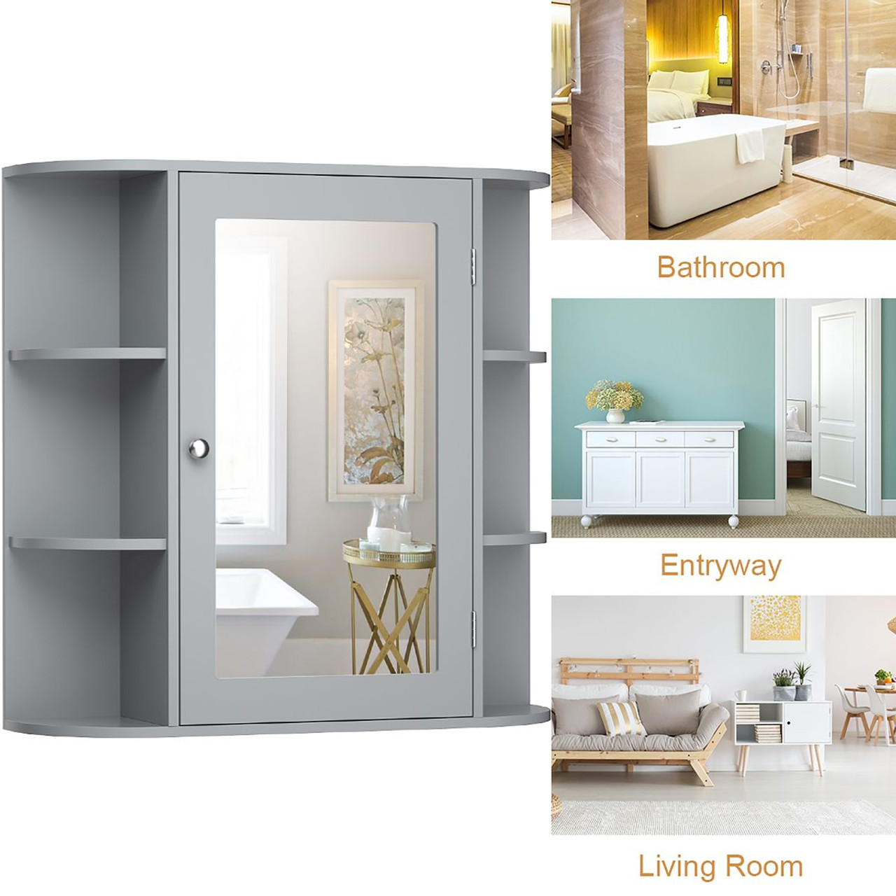 Mirrored Wall-Mounted Bathroom Vanity product image